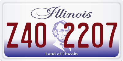 IL license plate Z402207