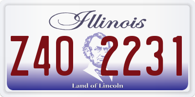 IL license plate Z402231