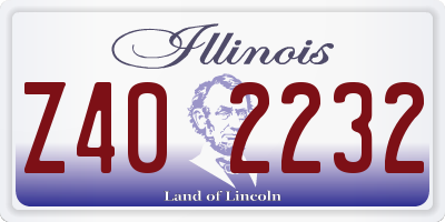 IL license plate Z402232