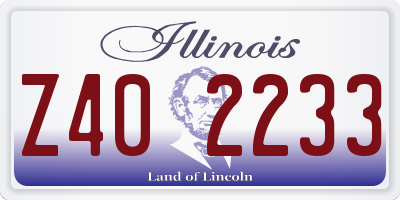 IL license plate Z402233