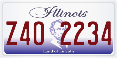 IL license plate Z402234