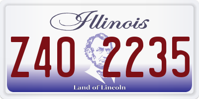 IL license plate Z402235
