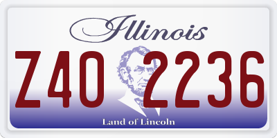 IL license plate Z402236