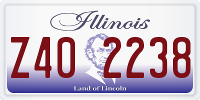 IL license plate Z402238