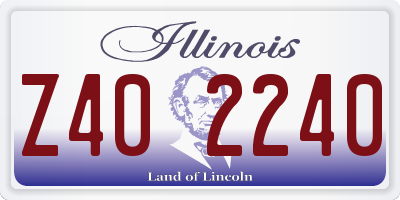 IL license plate Z402240