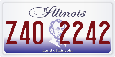 IL license plate Z402242