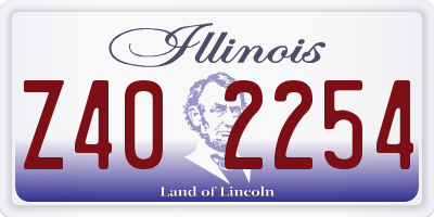 IL license plate Z402254