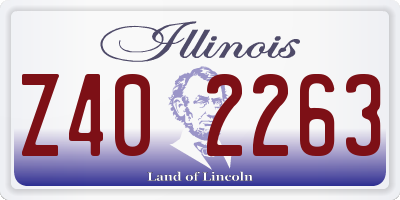IL license plate Z402263