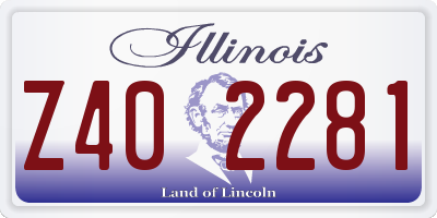 IL license plate Z402281