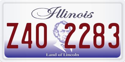 IL license plate Z402283