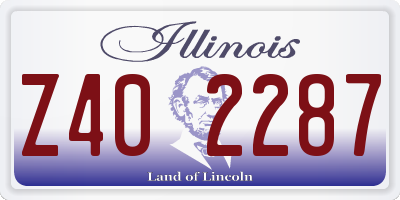IL license plate Z402287