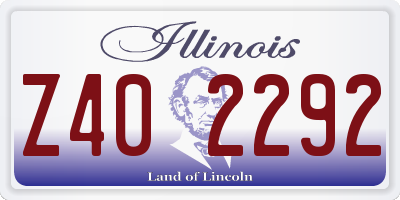 IL license plate Z402292