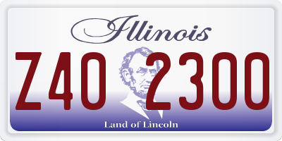 IL license plate Z402300
