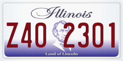 IL license plate Z402301
