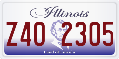 IL license plate Z402305