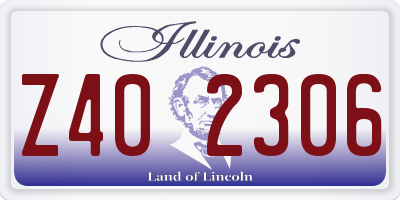 IL license plate Z402306