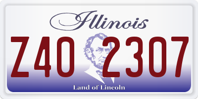 IL license plate Z402307
