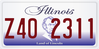 IL license plate Z402311