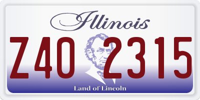 IL license plate Z402315