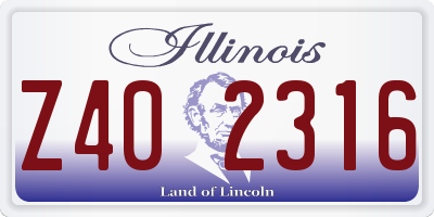 IL license plate Z402316