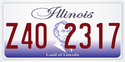 IL license plate Z402317