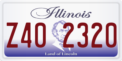 IL license plate Z402320