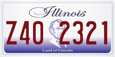 IL license plate Z402321