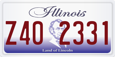 IL license plate Z402331