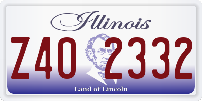 IL license plate Z402332
