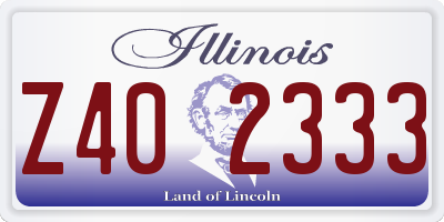 IL license plate Z402333