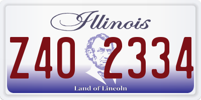 IL license plate Z402334