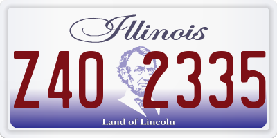 IL license plate Z402335