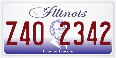 IL license plate Z402342