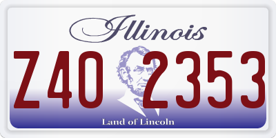 IL license plate Z402353