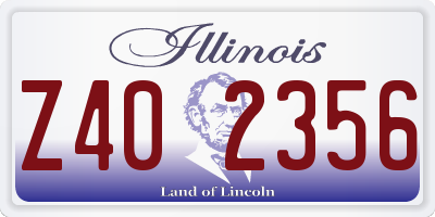 IL license plate Z402356