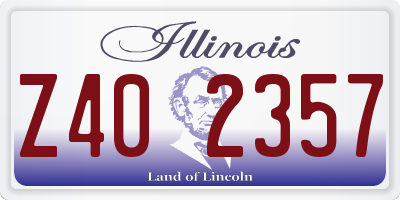 IL license plate Z402357