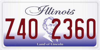 IL license plate Z402360