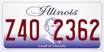 IL license plate Z402362