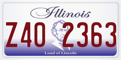 IL license plate Z402363
