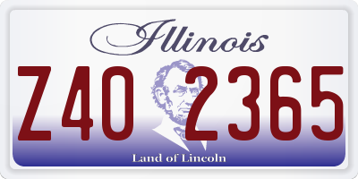 IL license plate Z402365