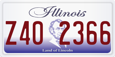 IL license plate Z402366