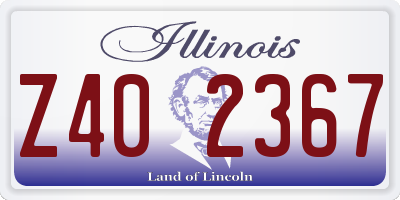 IL license plate Z402367