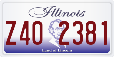 IL license plate Z402381
