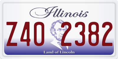 IL license plate Z402382