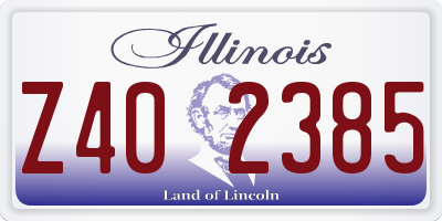 IL license plate Z402385