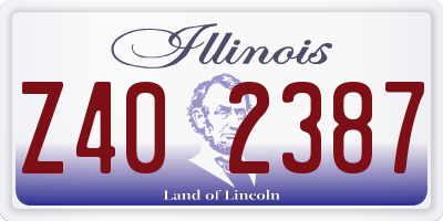 IL license plate Z402387