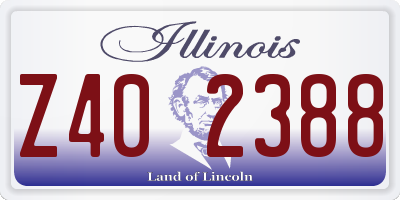 IL license plate Z402388