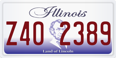 IL license plate Z402389