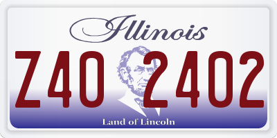 IL license plate Z402402
