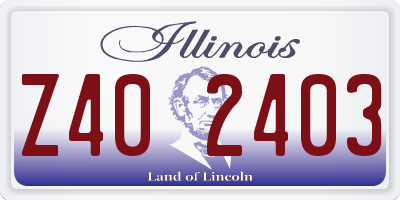 IL license plate Z402403